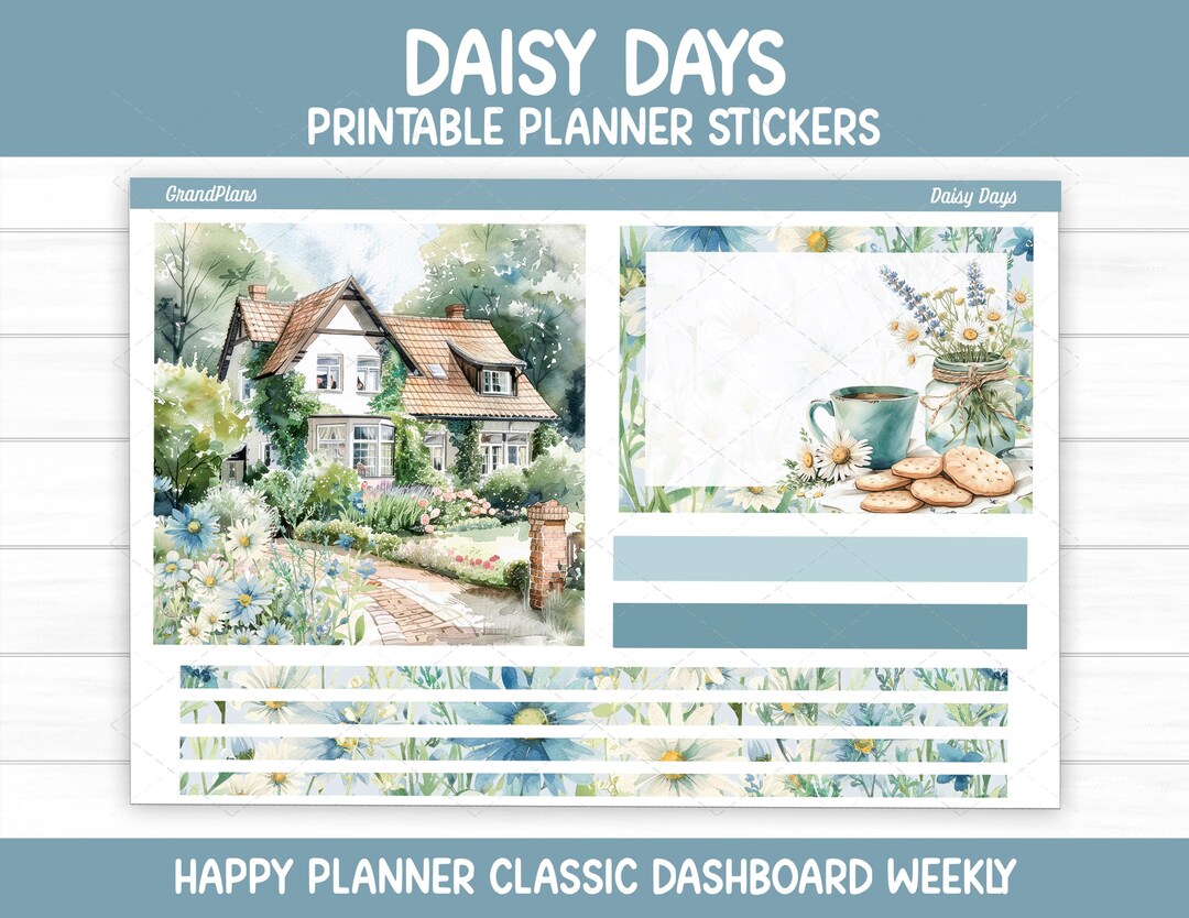 Daisy Days Weekly Sticker Kit for the Classic Happy Planner Dashboard ...