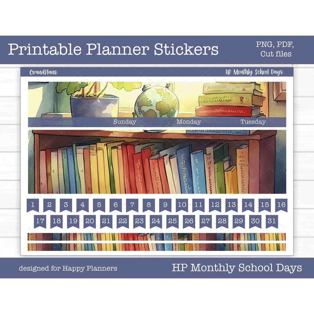 Printable Happy Planner Monthly Kit, Printable Planner Stickers ...