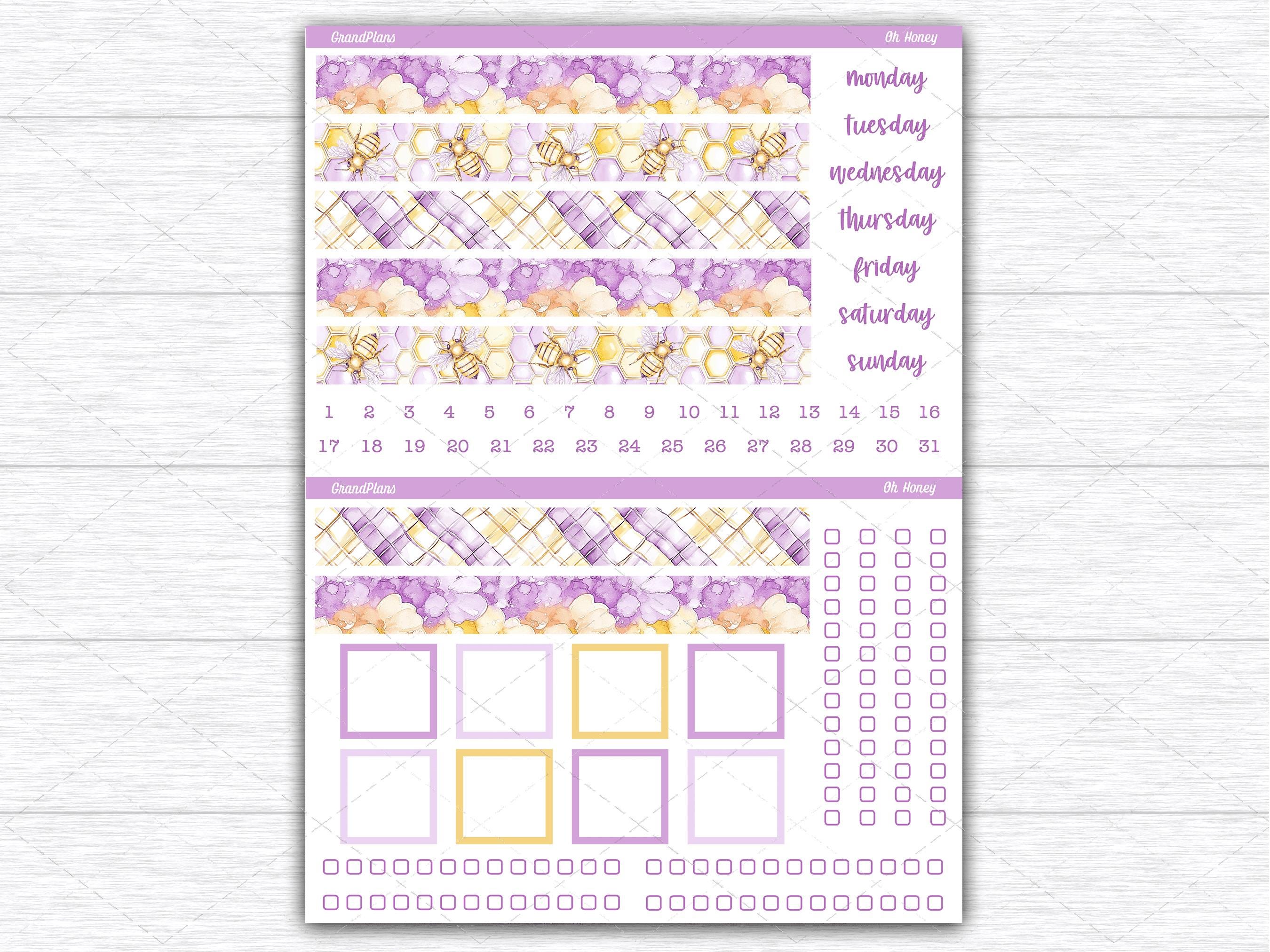 Oh Honey Weekly Sticker Kit for the Erin Condren A5 Daily Duo Planner ...