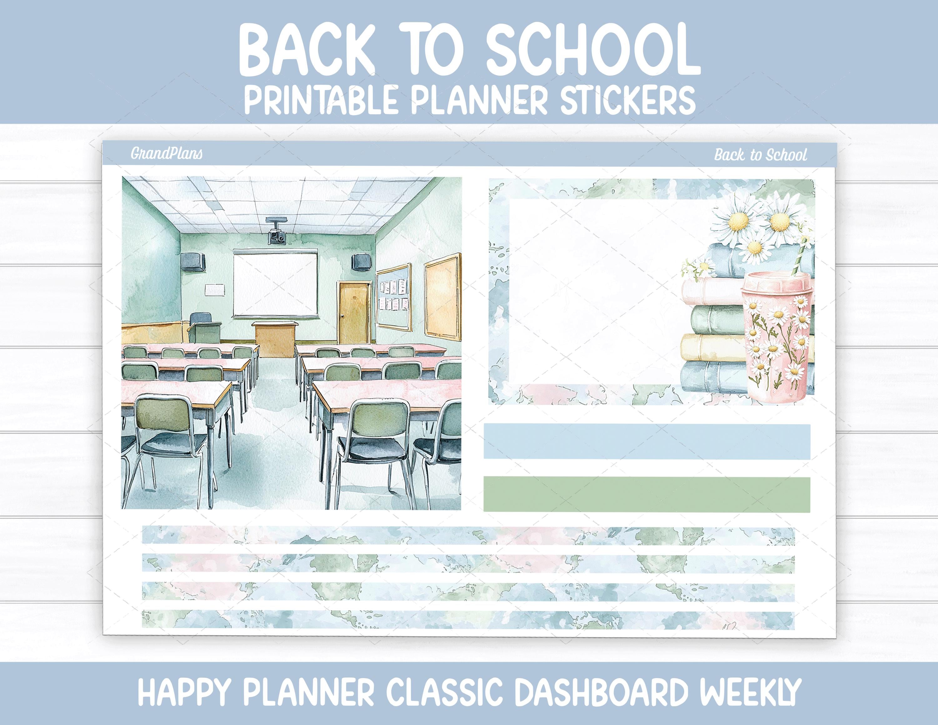 Back to School Weekly Sticker Kit for the Classic Happy Planner ...