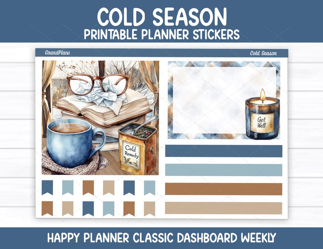 Cold Season Weekly Sticker Kit for the Classic Happy Planner Dashboard ...