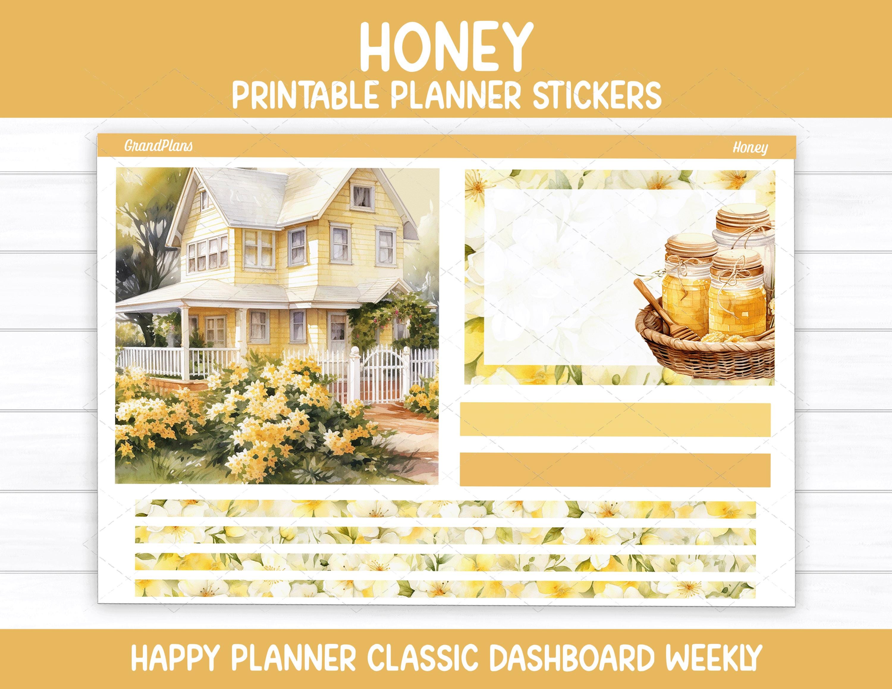 Honey Weekly Sticker Kit for the Classic Happy Planner Dashboard Layout ...