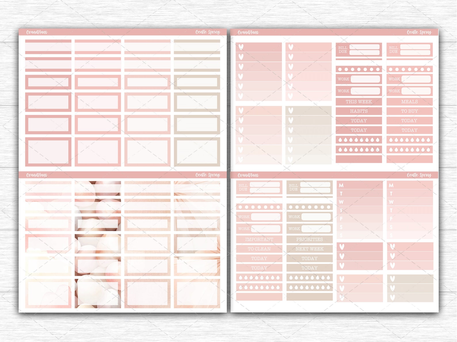 Gentle Spring Weekly Sticker Kit for Erin Condren & Vertical Planners ...