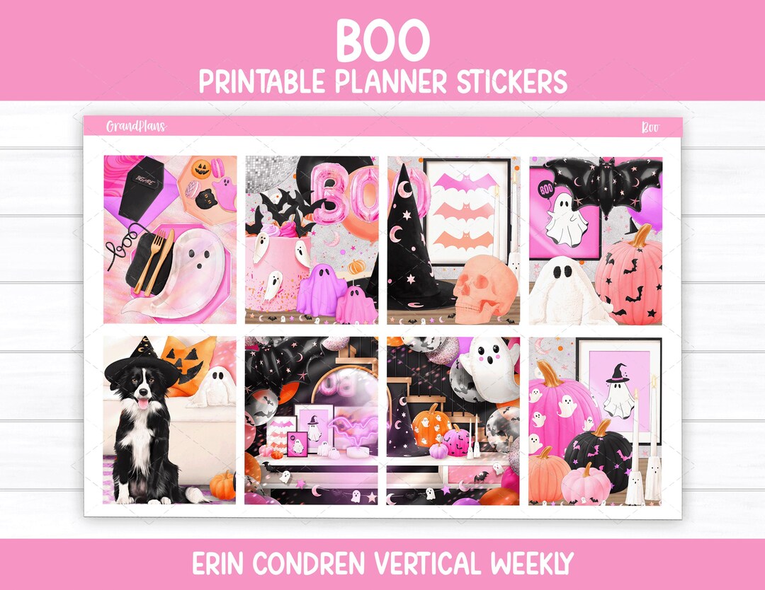 Boo Weekly Sticker Kit for Erin Condren & Vertical Planners (printable ...