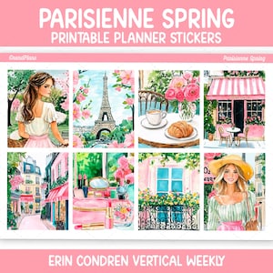 Parisienne Spring Weekly Sticker Kit for Erin Condren & Vertical Planners (Printable)
