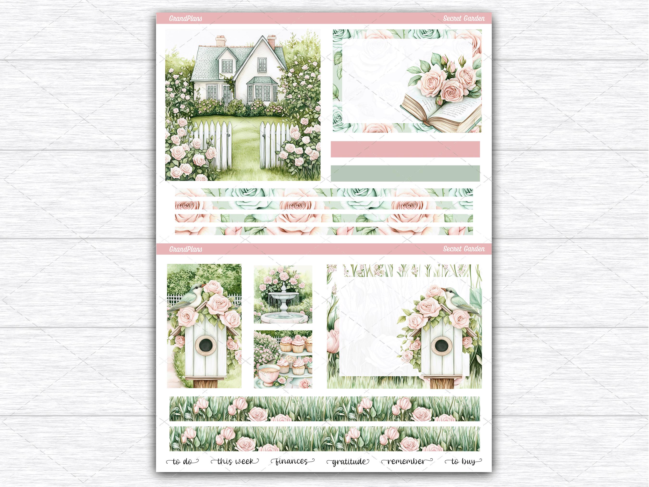 Secret Garden Weekly Sticker Kit for the Classic Happy Planner ...