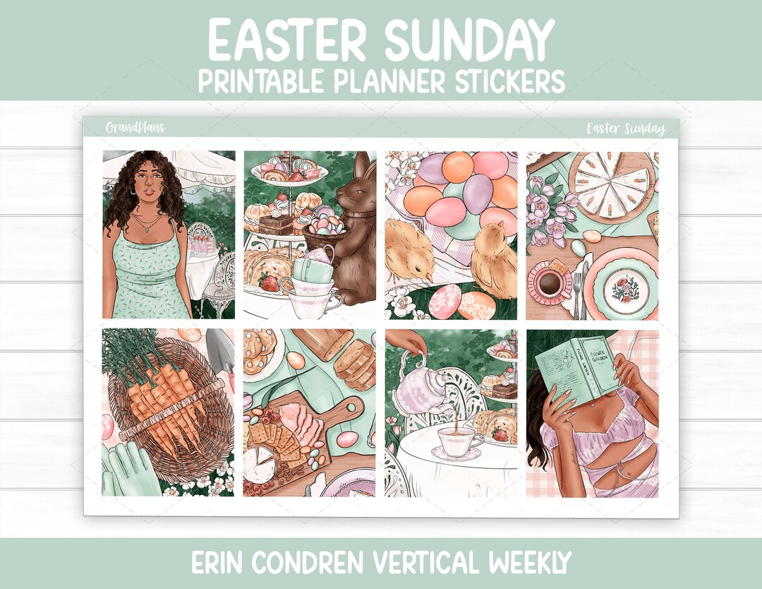 Easter Sunday Weekly Sticker Kit for Erin Condren and Vertical Planners ...
