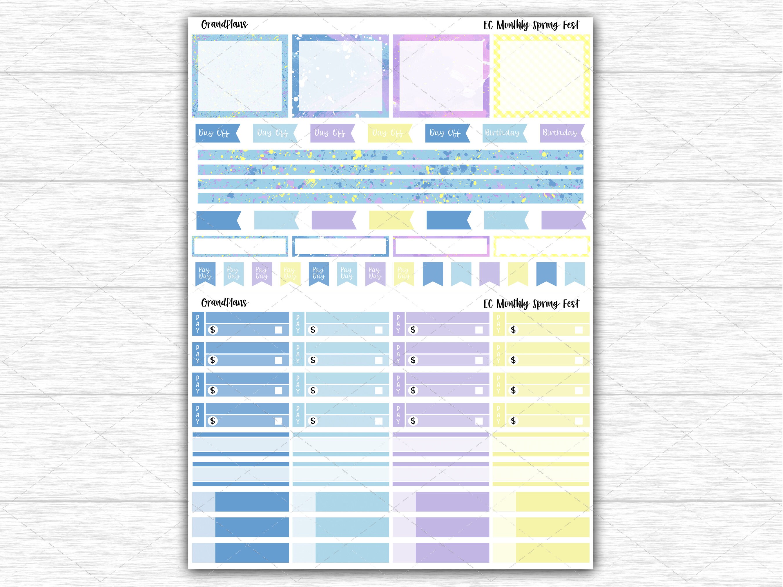 Printable Erin Condren Monthly Kit Planner Stickers Spring - Etsy
