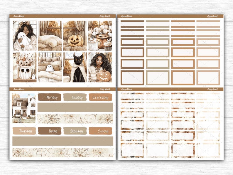 Cozy Haunt Weekly Sticker Kit for Erin Condren and Vertical Planners ...