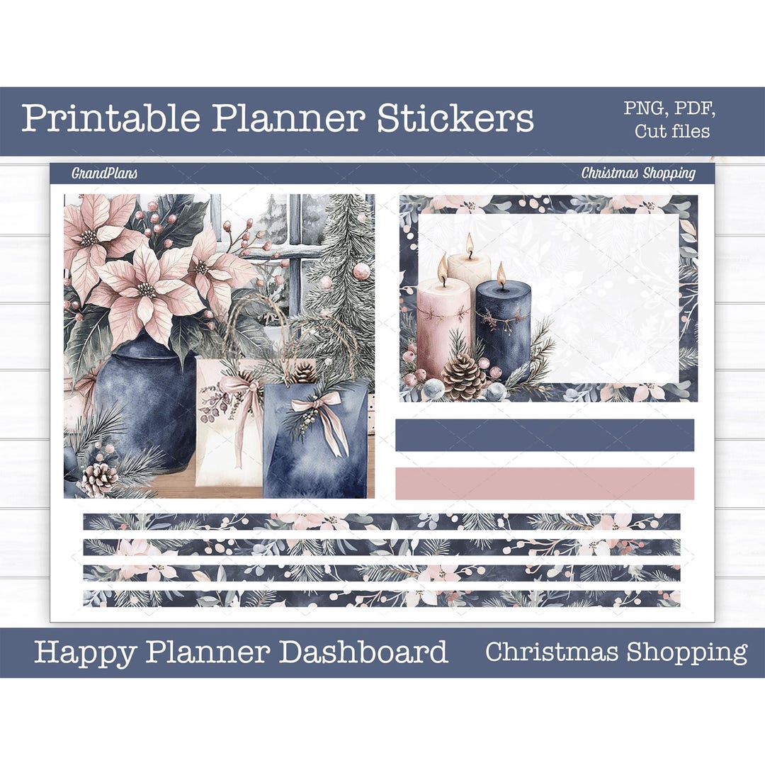 Printable Planner Stickers, Christmas Shopping, Weekly Sticker Kit ...