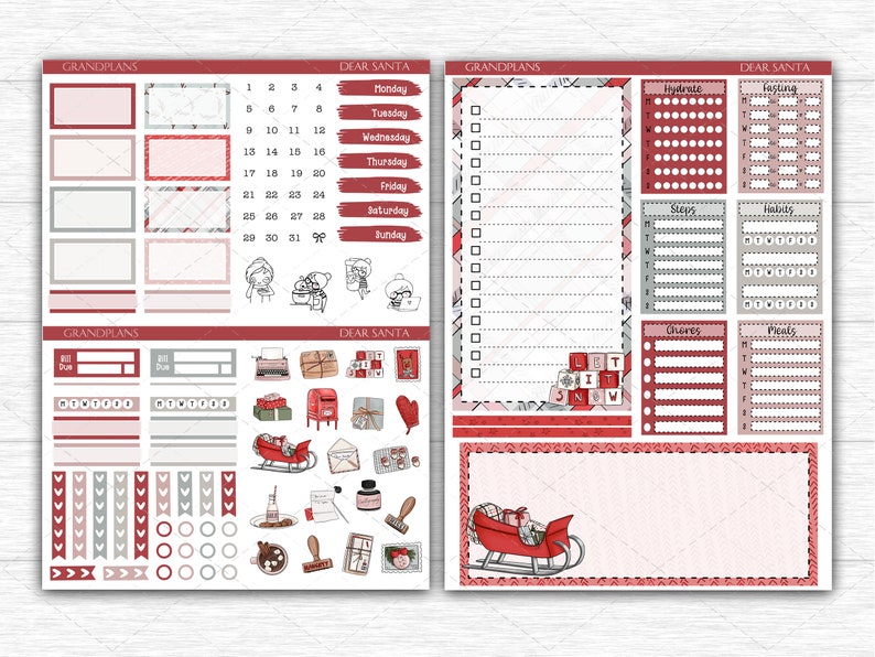 Printable Stickers Happy Planner Dashboard Layout Weekly Etsy