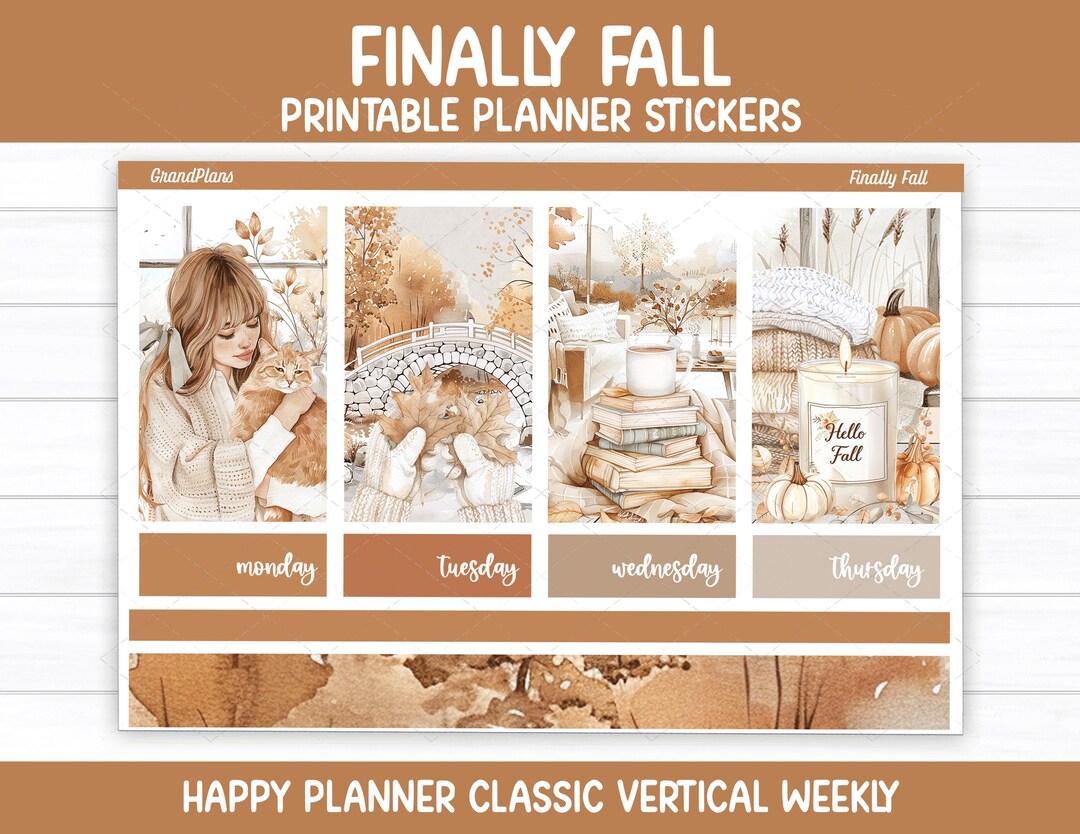 Finally Fall Weekly Sticker Kit for the Classic Happy Planner ...