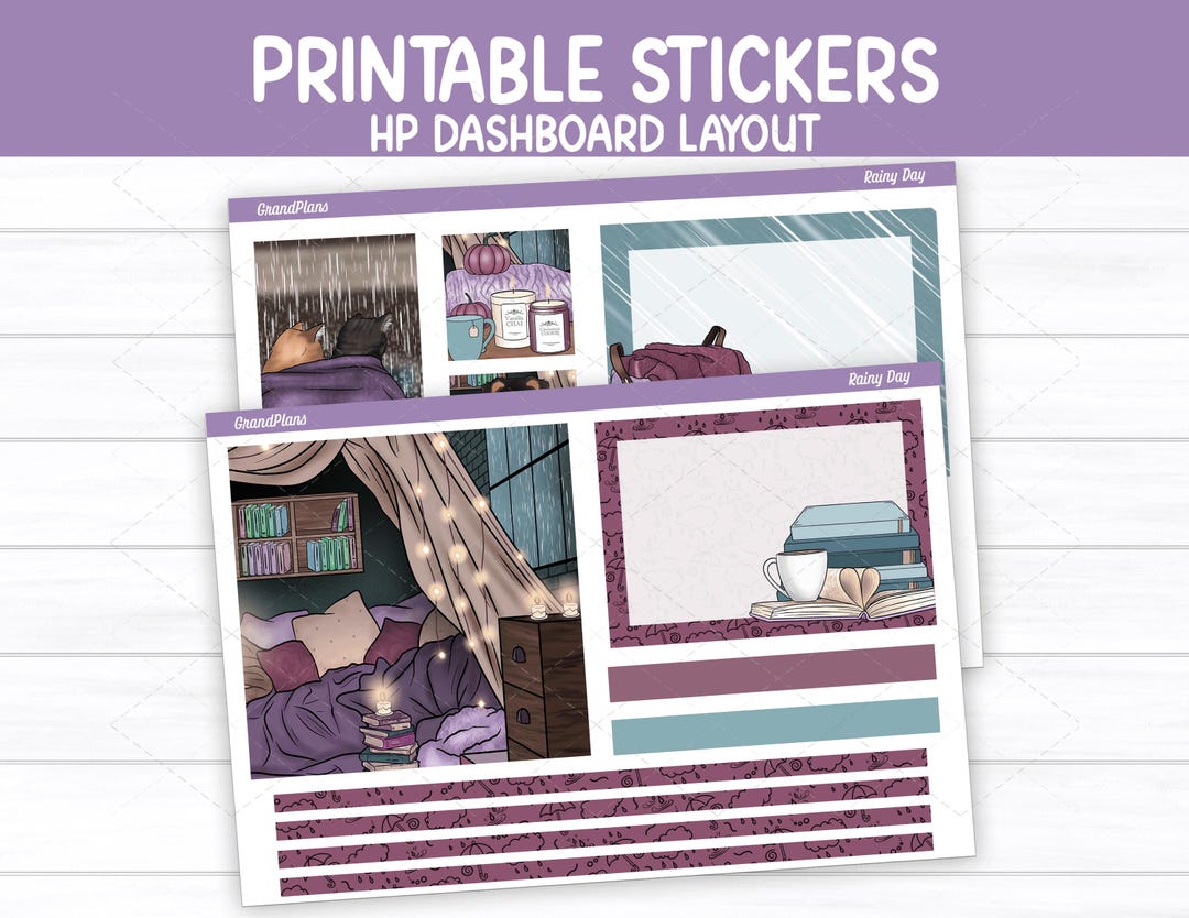 Rainy Day Weekly Sticker Kit for the Classic Happy Planner Dashboard ...