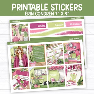 Pretty Pricklies Weekly Sticker Kit for Erin Condren & Vertical Planners (Printable)