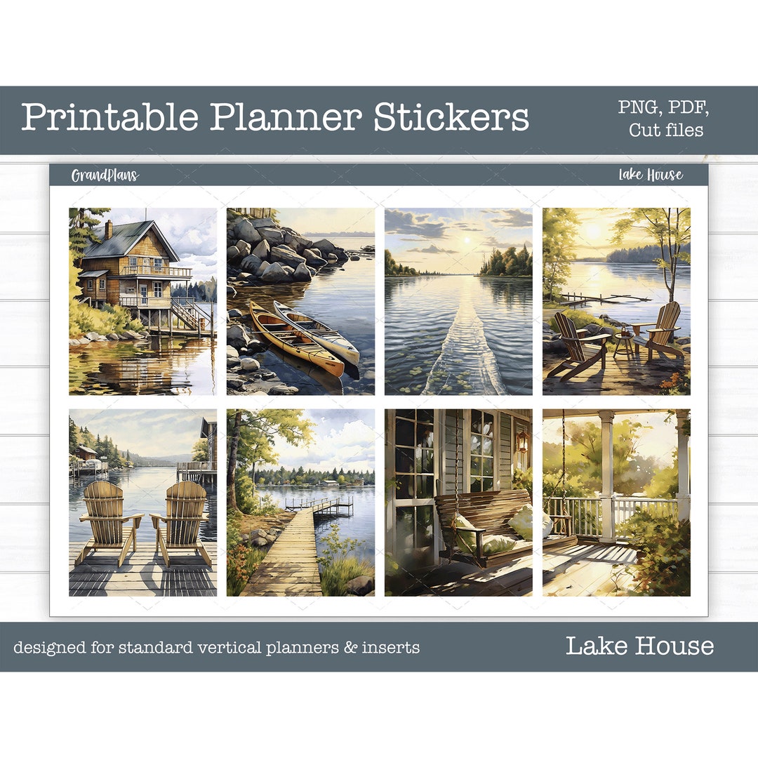 Printable Planner Stickers, Lake House Weekly Sticker Kit, Erin Condren ...