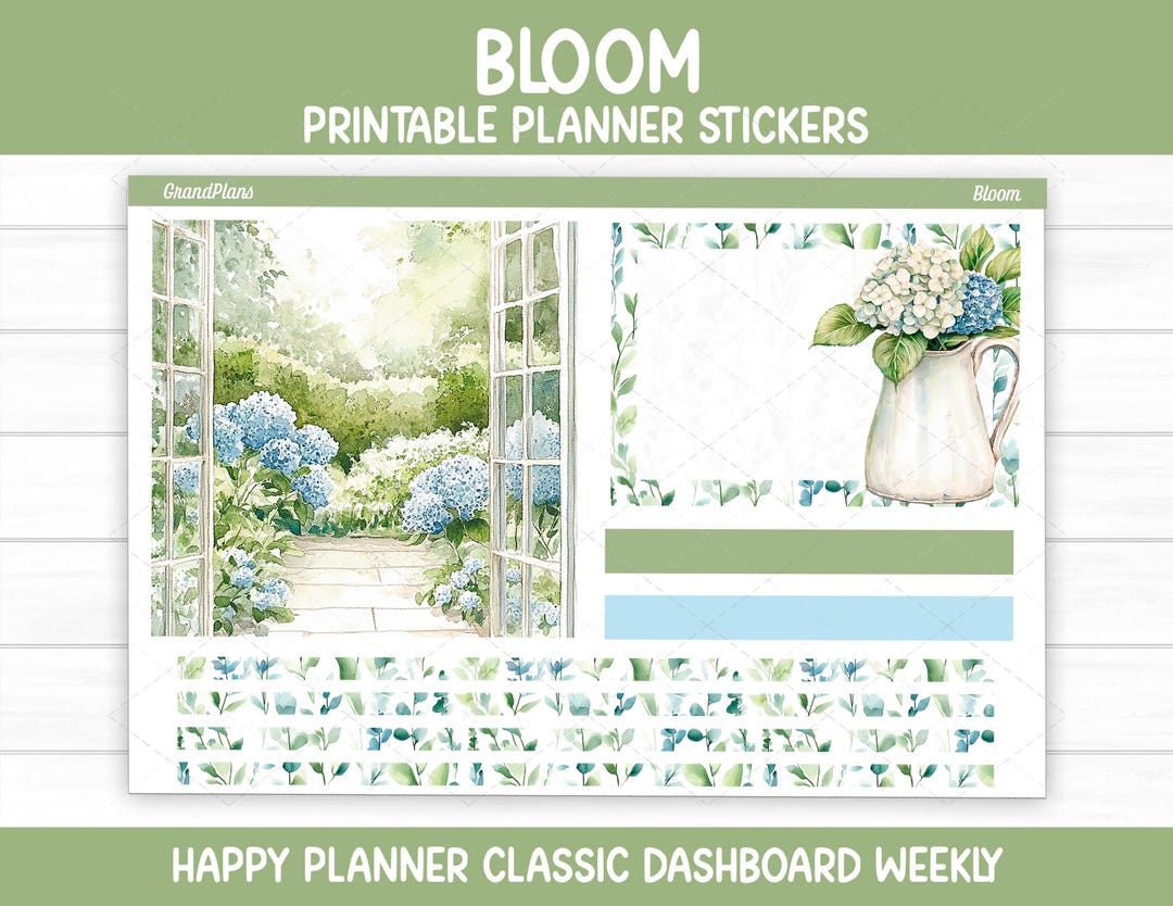 Bloom Weekly Sticker Kit for the Classic Happy Planner Dashboard Layout ...