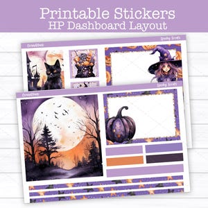 Halloween Planner Stickers: Spooky Treats Weekly Kit for the Classic Happy Planner Dashboard Layout (Printable)