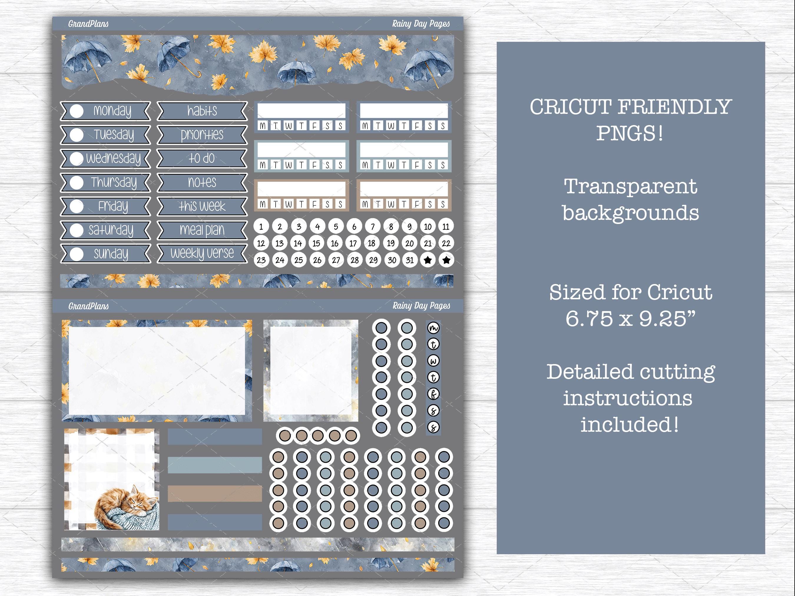 Rainy Day Pages Weekly Sticker Kit for Erin Condren Dashboard Planner ...