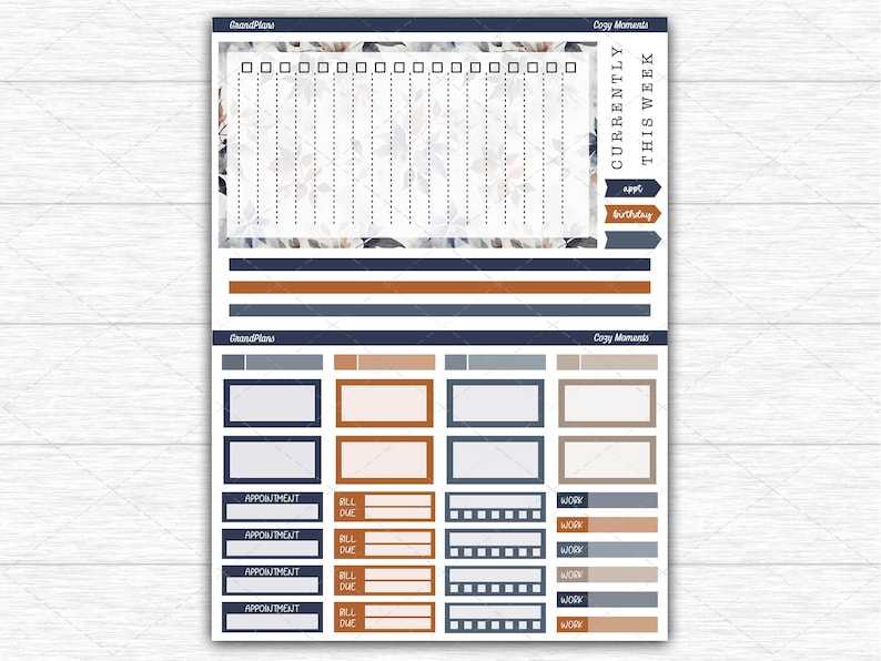 Cozy Moments Weekly Sticker Kit for the Classic Happy Planner Dashboard ...