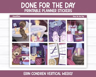Veckokit för dagen, klart för Erin Condren och Vertical Planners (utskrivbart)