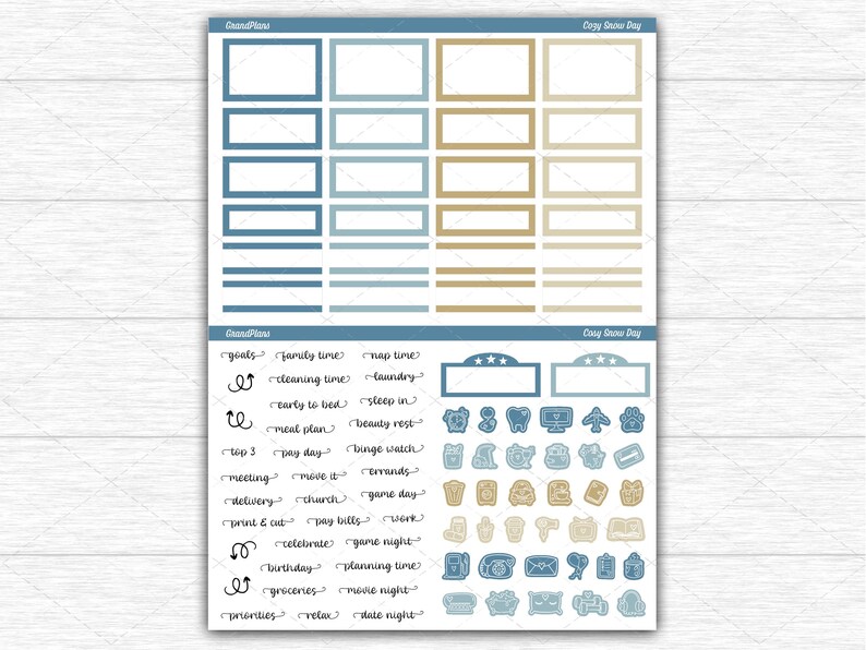 Cozy Snow Day Weekly Sticker Kit for the Classic Happy Planner ...