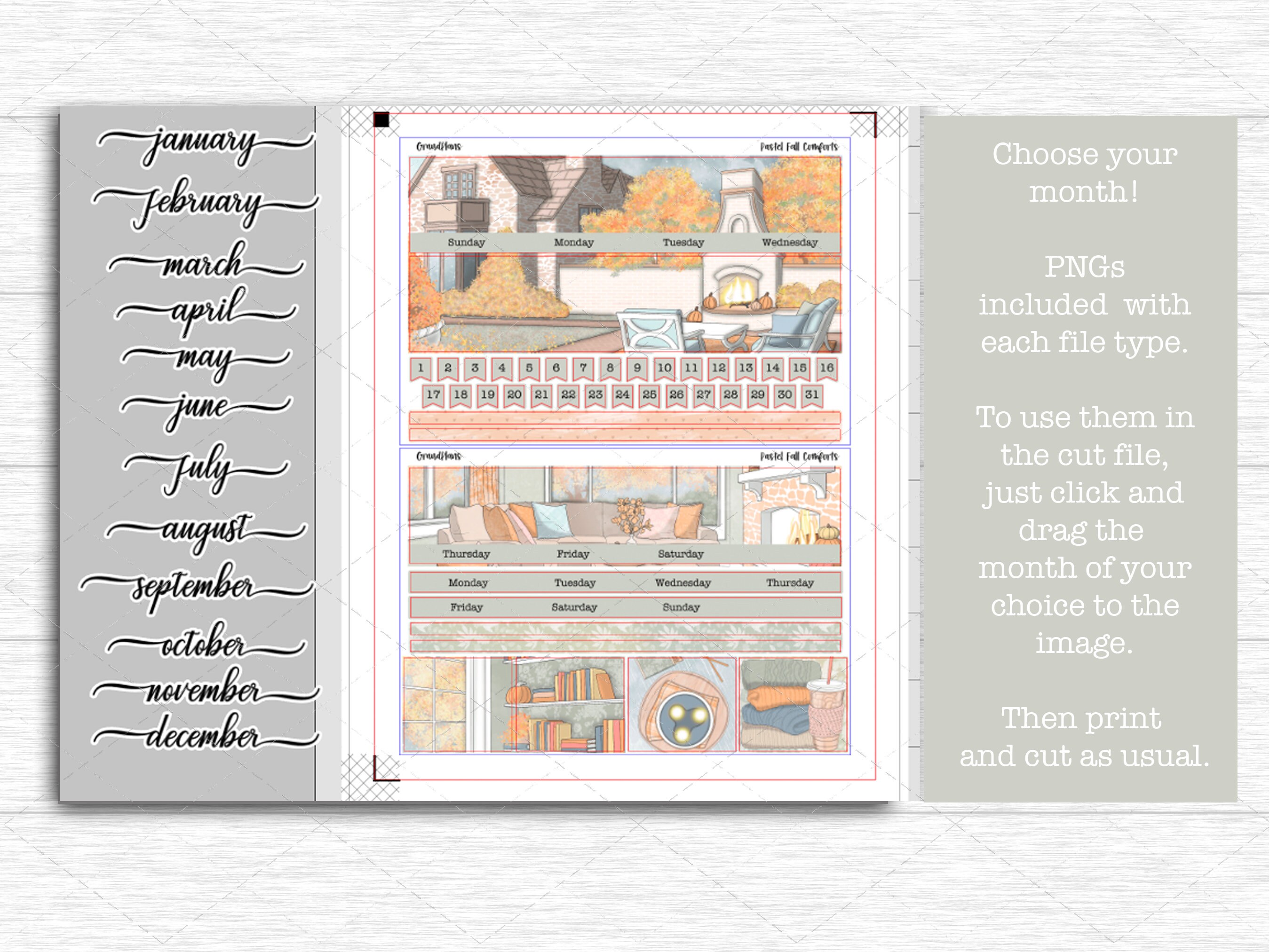 Printable Erin Condren Monthly Planner Sticker Kit Pastel - Etsy