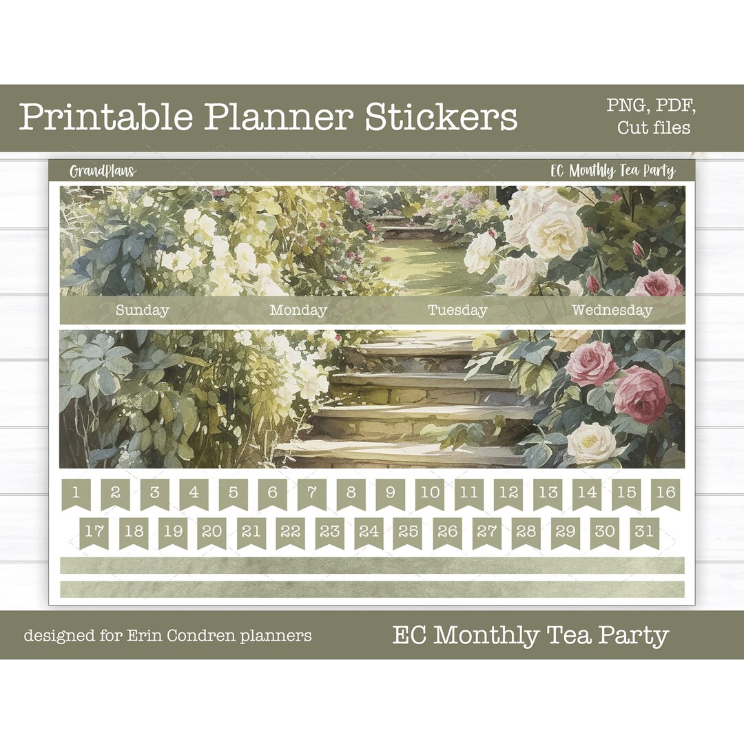 Printable Erin Condren Monthly Kit, Planner Stickers, Spring Stickers ...