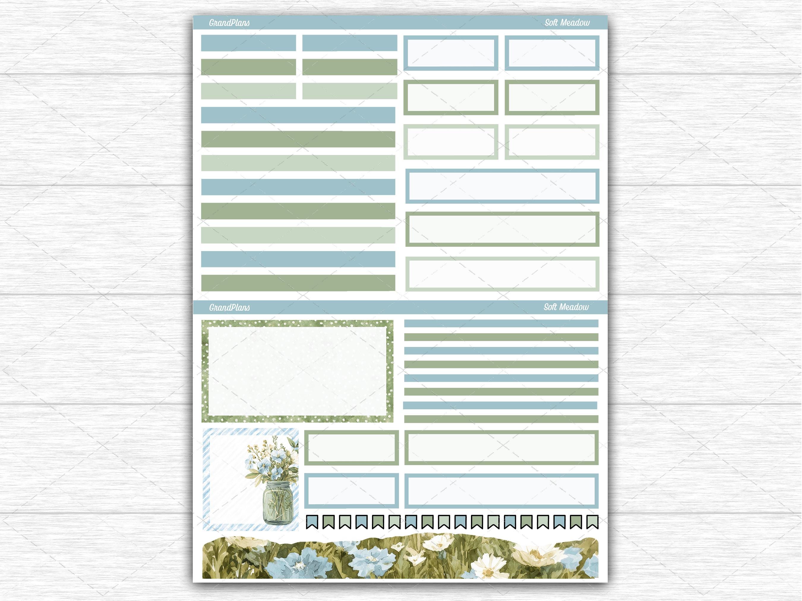 Soft Meadow Weekly Sticker Kit for the Erin Condren Dashboard Planner ...