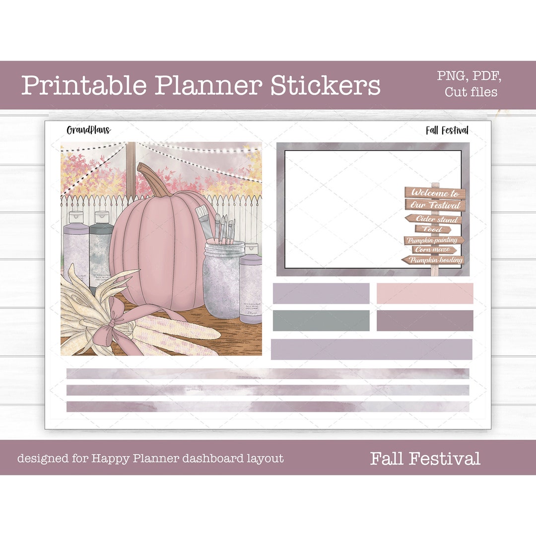 Fall Festival Planner Stickers | Printable Weekly Kit for the Classic ...