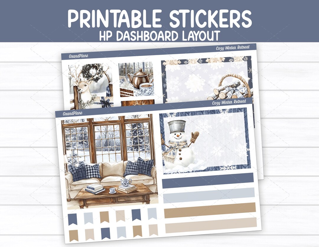 Cozy Winter Retreat Weekly Sticker Kit for the Classic Happy Planner ...
