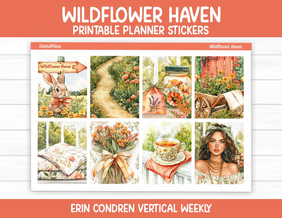 Wildflower Haven Weekly Sticker Kit for Erin Condren and Vertical ...