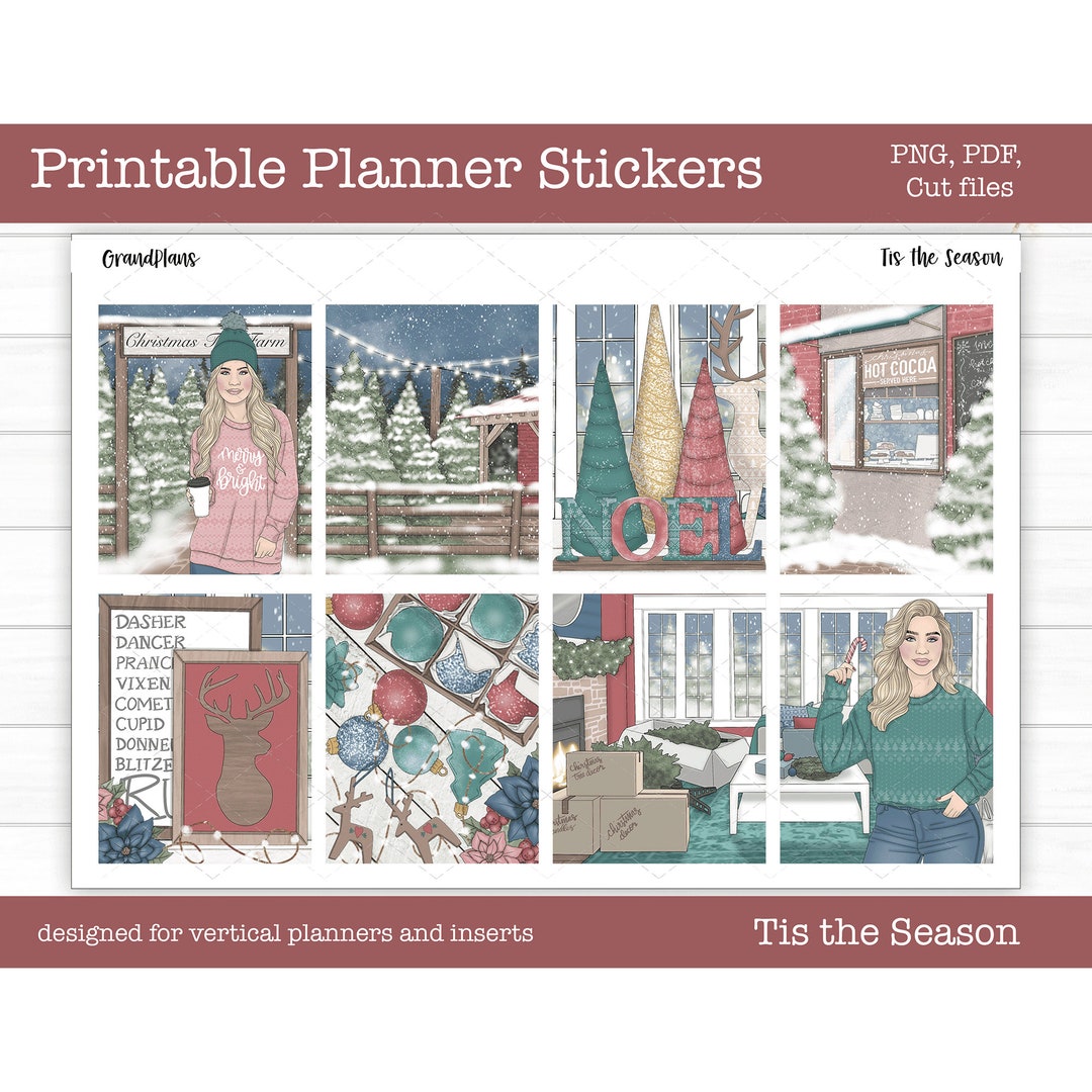 Tis the Season Planner Stickers | Printable Christmas Weekly Kit for ...