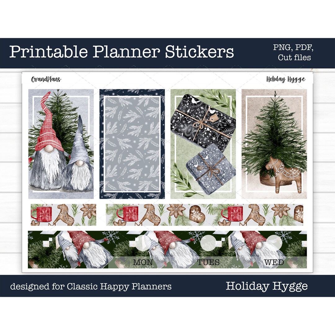 Printable Happy Planner Stickers Holiday Hygge Weekly - Etsy Australia