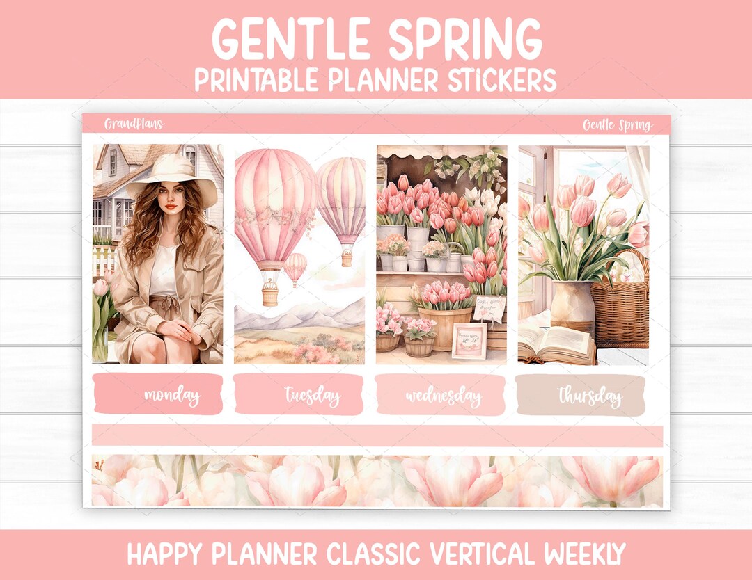 Gentle Spring Weekly Sticker Kit for the Classic Happy Planner ...