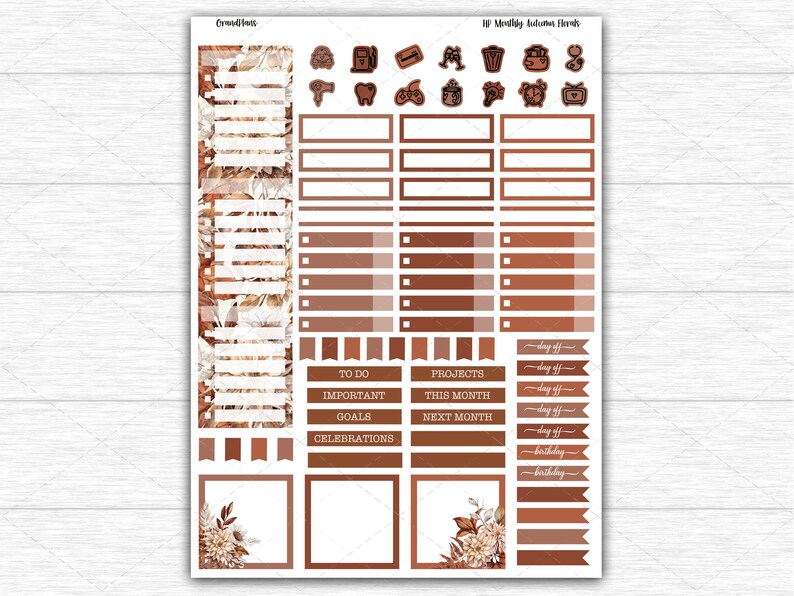Printable Happy Planner Monthly Kit Planner Stickers Fall - Etsy