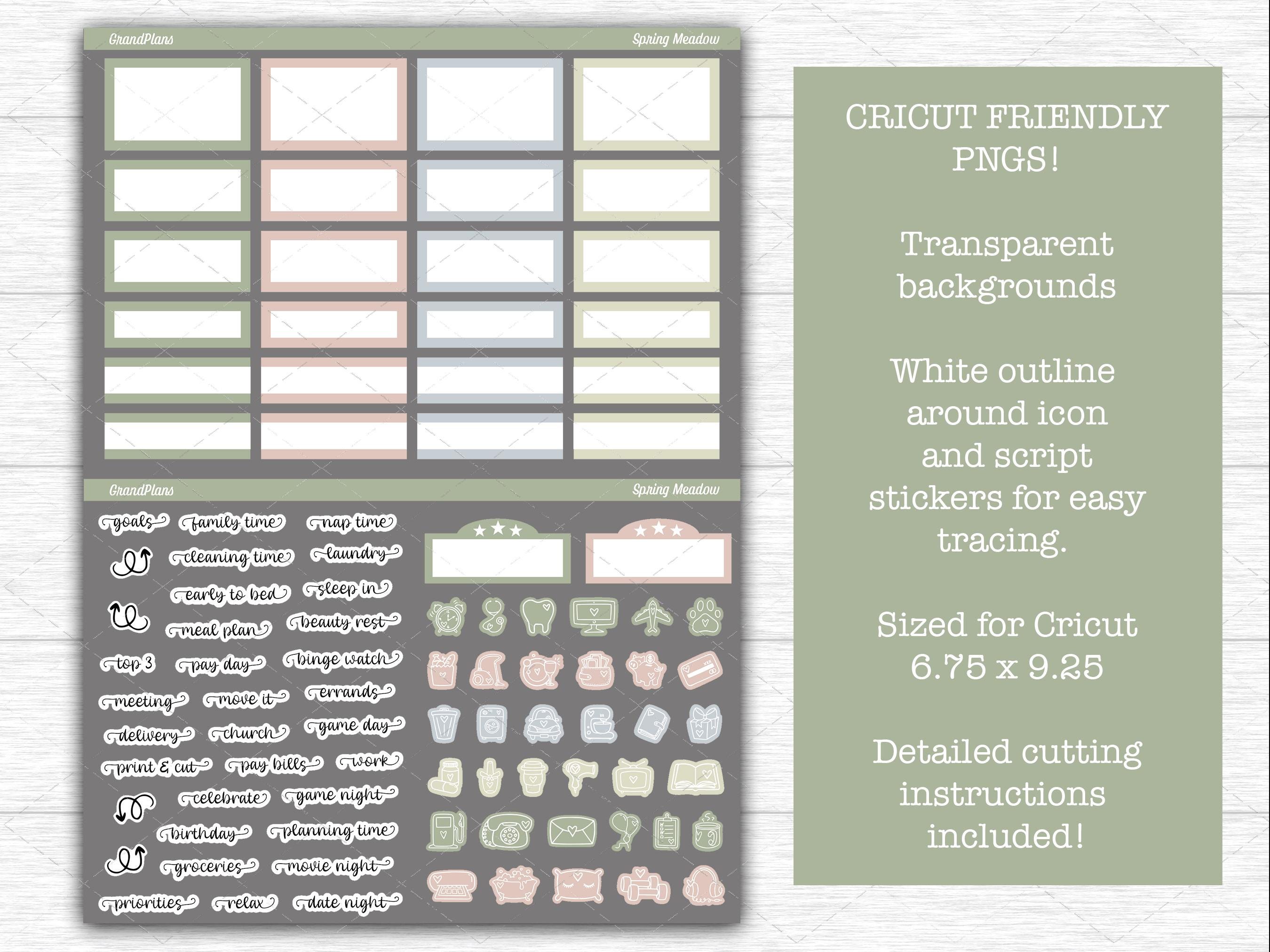 Spring Meadow Weekly Sticker Kit for Classic Happy Planner Dashboard ...