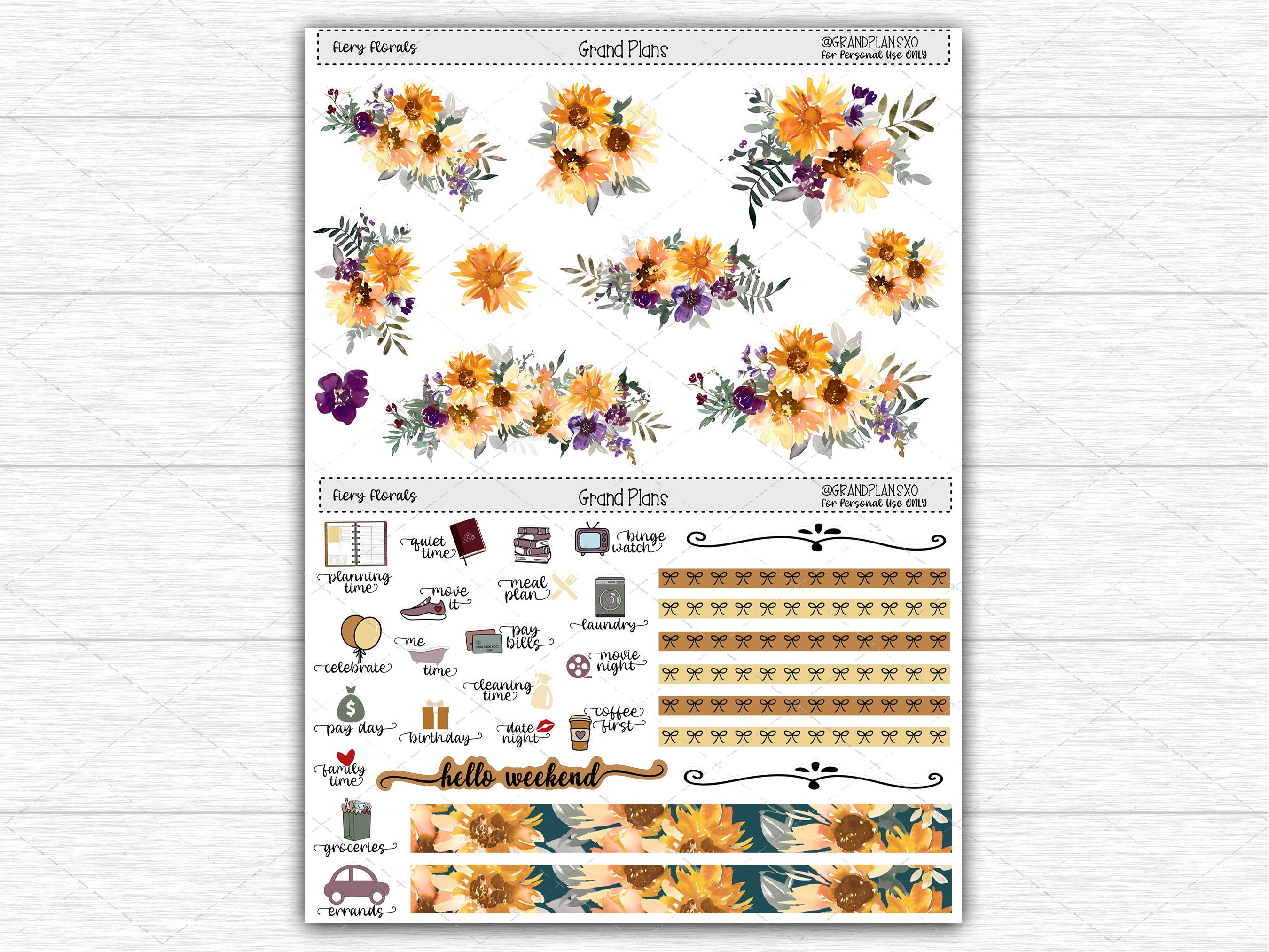 Decorative Day Planner Stickers
