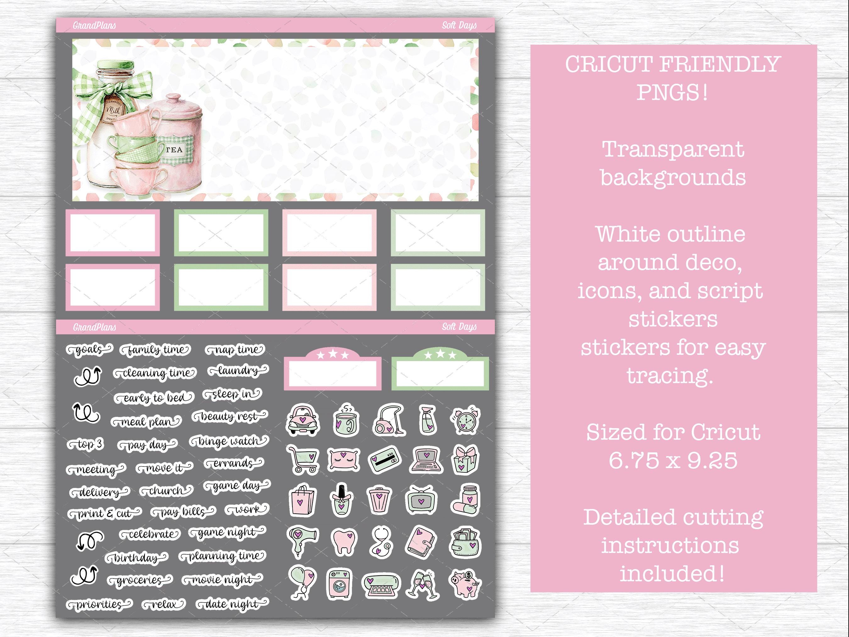 Soft Days Weekly Sticker Kit for the Classic Happy Planner Dashboard ...