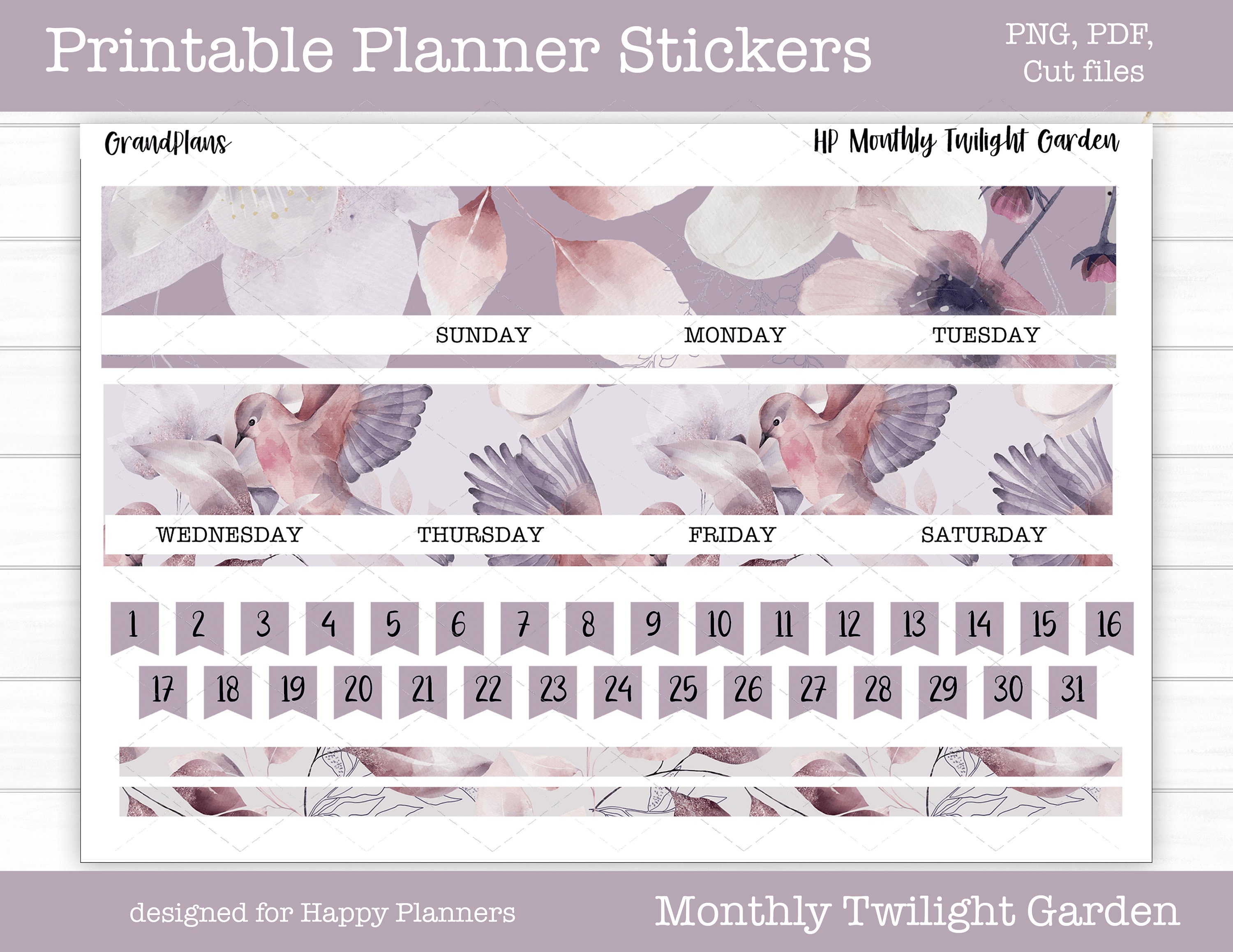 Printable Happy Planner Monthly Kit Planner Stickers Summer - Etsy
