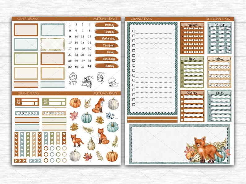 Printable Stickers Happy Planner Dashboard Layout Weekly Etsy
