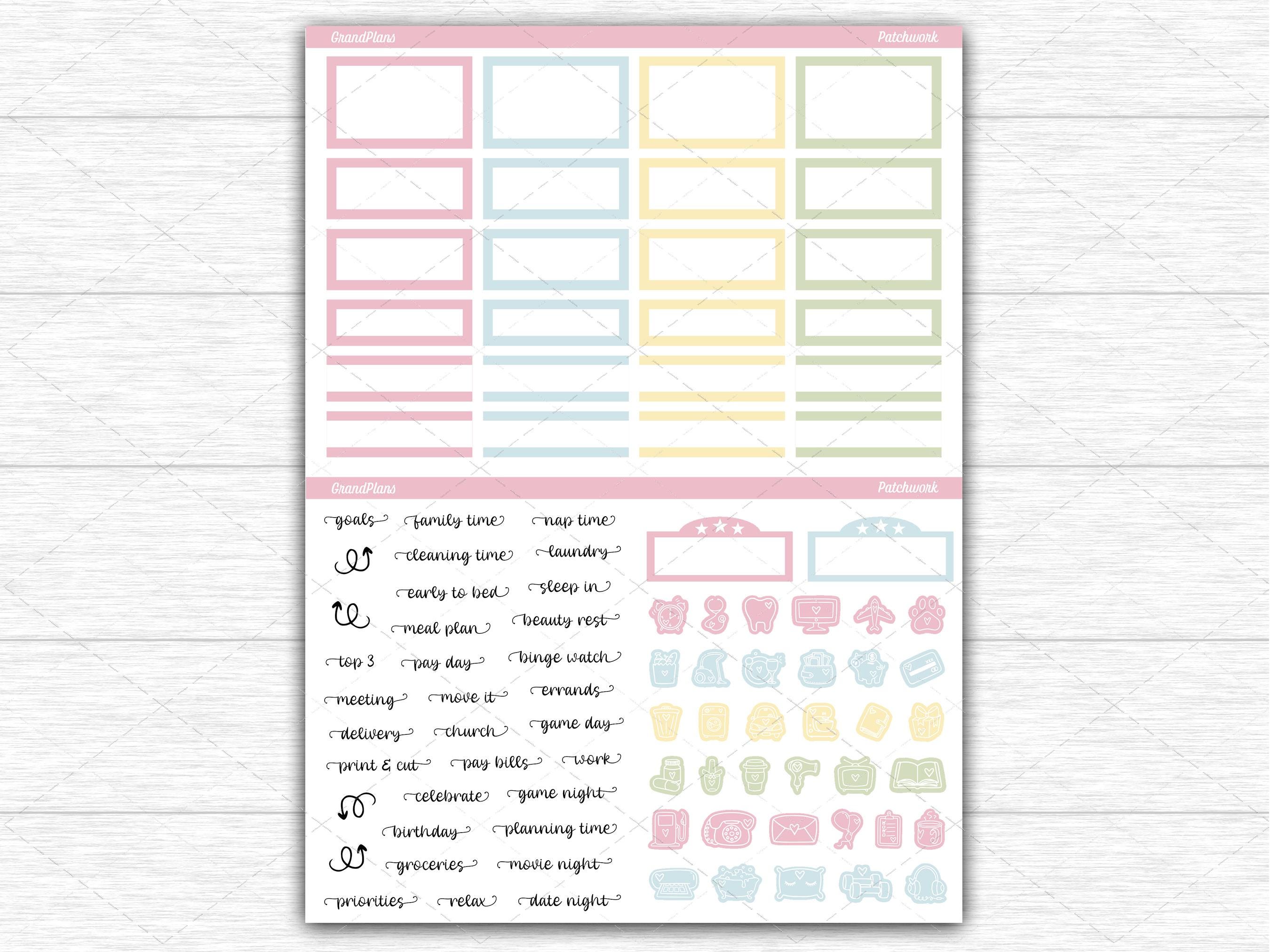 Patchwork Weekly Sticker Kit for the Classic Happy Planner Dashboard ...