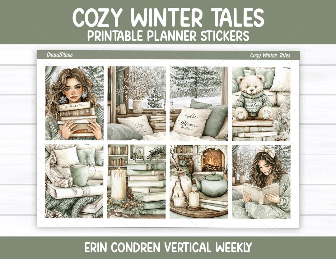 Cozy Winter Tales Weekly Sticker Kit for Erin Condren & Vertical ...