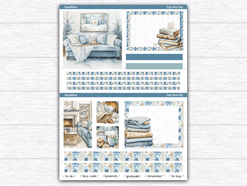 Cozy Snow Day Weekly Sticker Kit for the Classic Happy Planner ...