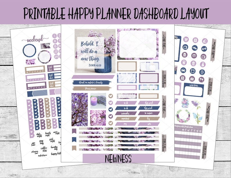 Happy Planner Dashboard Layout Free Printable