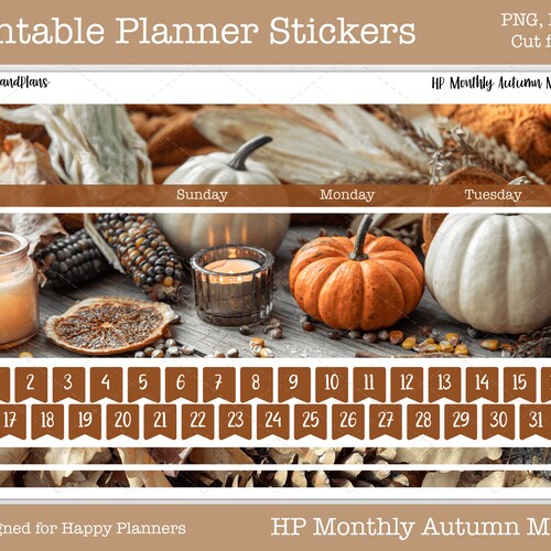Happy Planner October Monthly Kit Printable October Stickers - Etsy