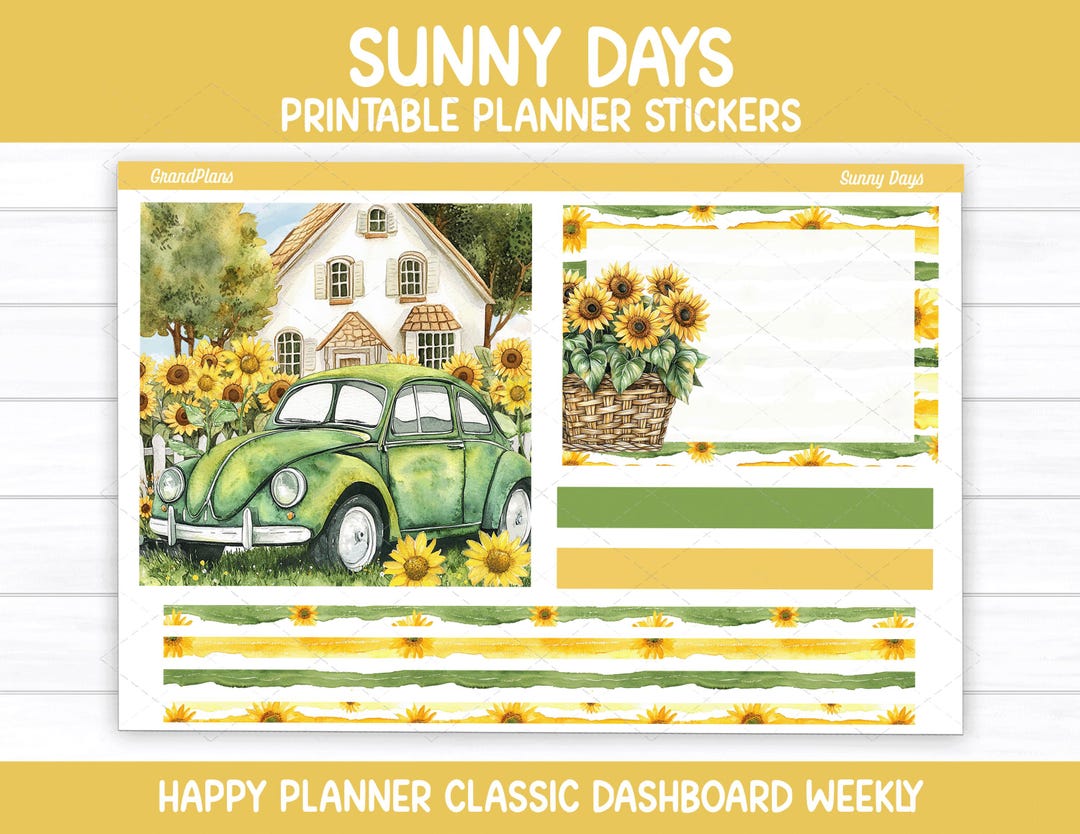 Sunny Days Weekly Sticker Kit for the Classic Happy Planner Dashboard ...
