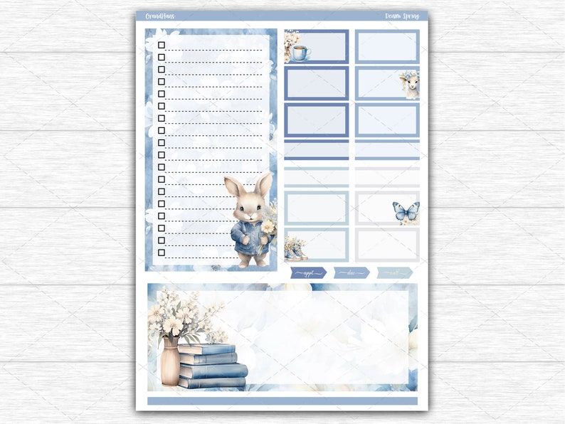 Denim Spring Weekly Sticker Kit for the Classic Happy Planner Dashboard ...