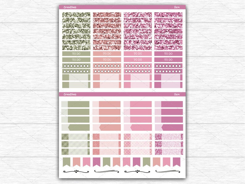 Flora Weekly Planner Sticker Kit for the Erin Condren 7x9 Vertical ...