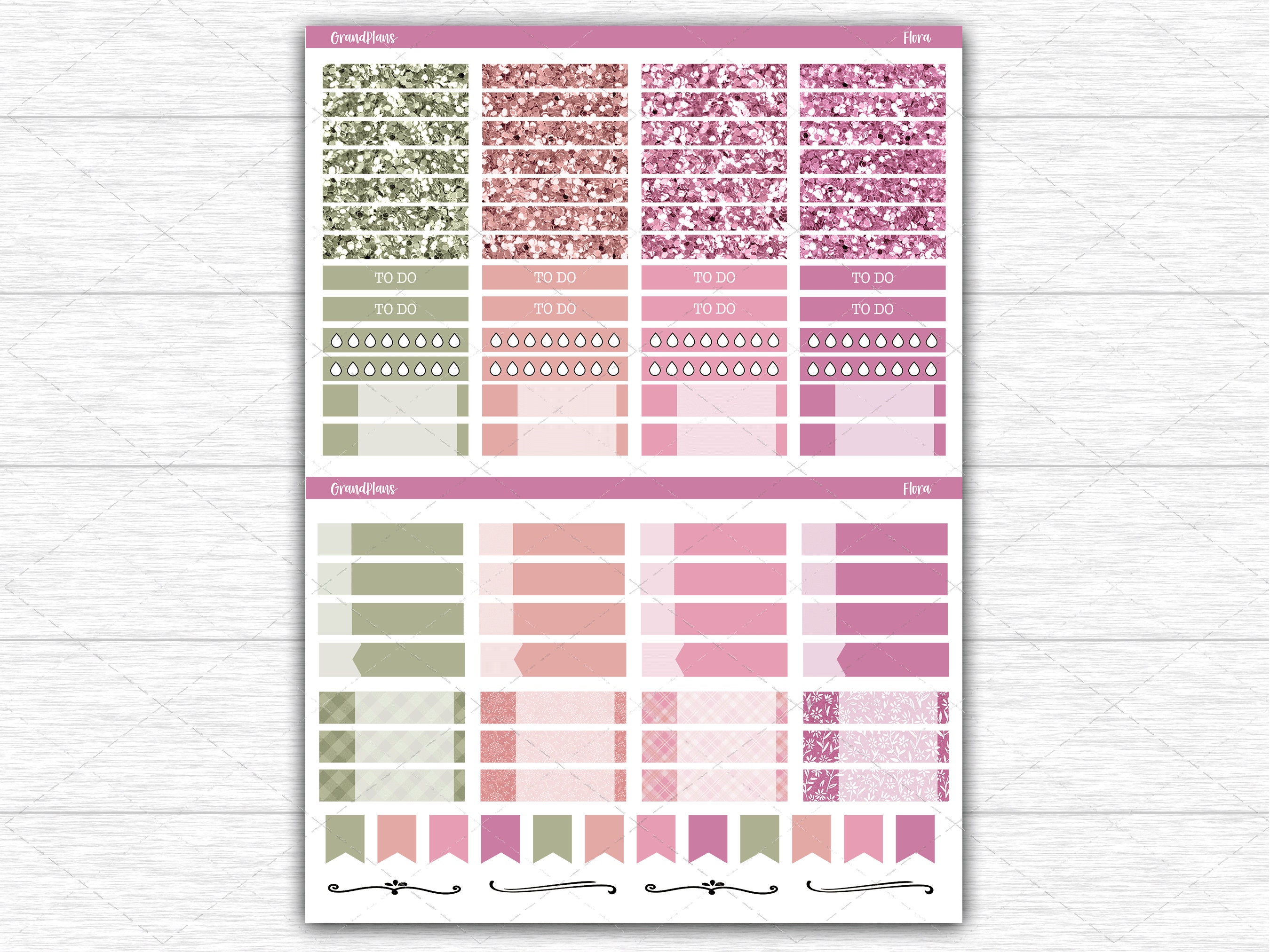 Flora Weekly Planner Sticker Kit for the Erin Condren 7x9 Vertical ...