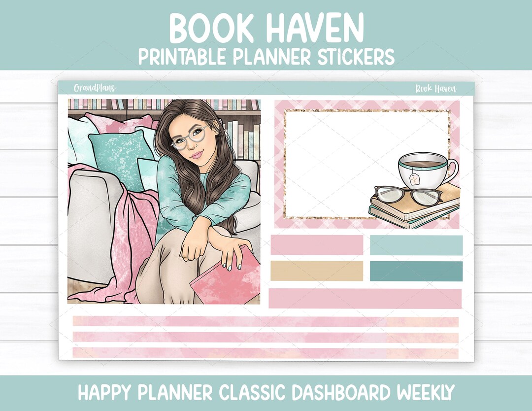 Book Haven Weekly Sticker Kit for the Classic Happy Planner Dashboard ...
